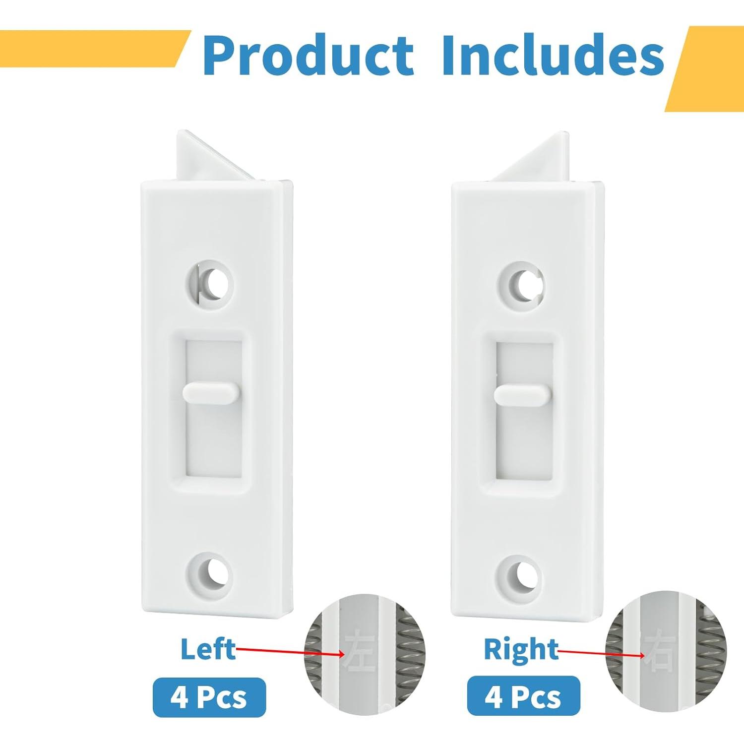 8 count Window Latch Locks Spring  Window Tilt Latch  Part by ,Vinyl Plastic Construction,Window  and Hardware 2 Inch Hole Center Spacing Sliding Lock White