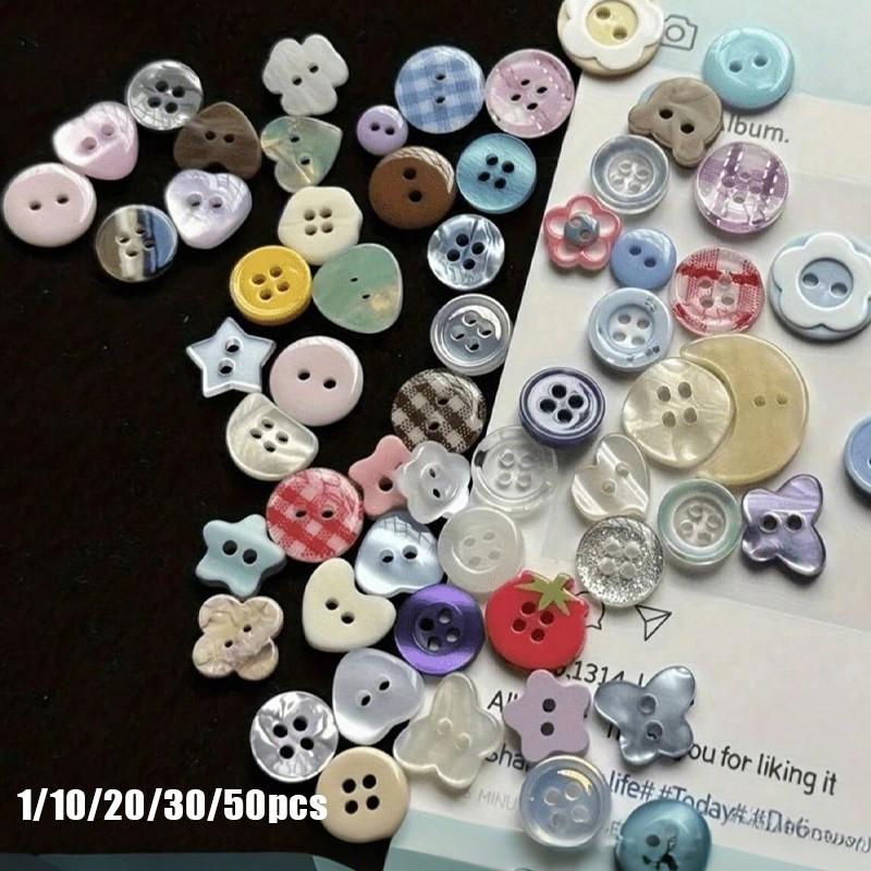 Colorful Plastic Buttons, Handmade Decorative Buttons, Sewing Accessories, Flat Embroidery Craft Buttons, Fashion Clothing Parts, DIY Projects