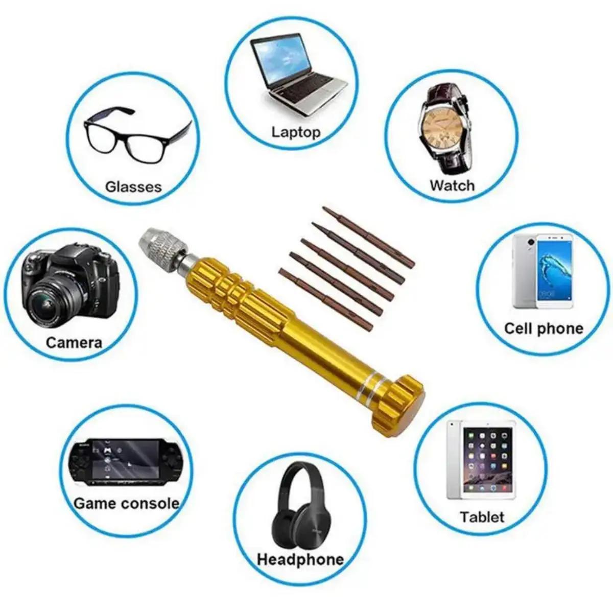 Multifunctional Small Screwdriver Kit Repair Tool for Eyeglass, Sunglasses, Electronics, Cellphone, Jewelry and More, Precision Screwdriver
