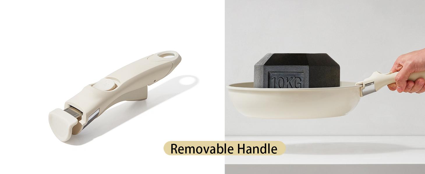 【New Year Sale】Transform Your Kitchen!  Redchef 5pcs Nonstick Ceramic Cookware  Detachable Handles, Oven Safe,  PFAS PFOA&PTFE Free，Toxin-Free!