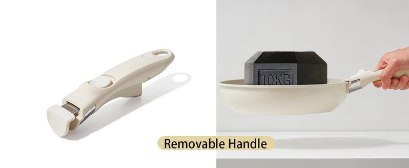 【New Year Sale】Transform Your Kitchen!  Redchef 5pcs Nonstick Ceramic Cookware  Detachable Handles, Oven Safe,  PFAS PFOA&PTFE Free，Toxin-Free!