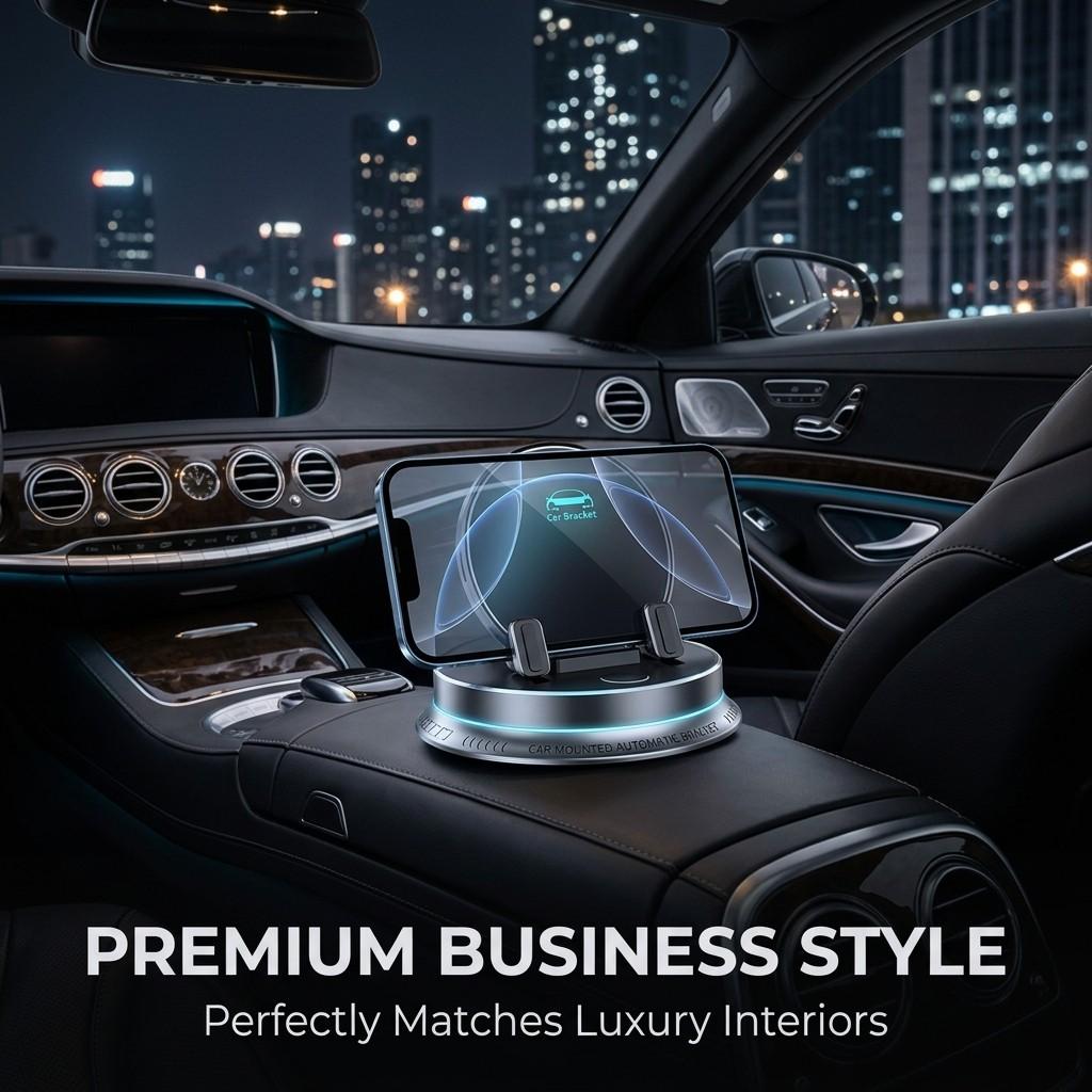 Auto-Sensing Infrared Car Wireless Charging Wireless Charger Mount, Nano-Silicone Anti-Scratch Base, 360° Rotatable Universal Phone Holder for Car Vents & Dashboard, Mini Luxury Navigation Bracket for Home & Office, Mountable Charging Accessory