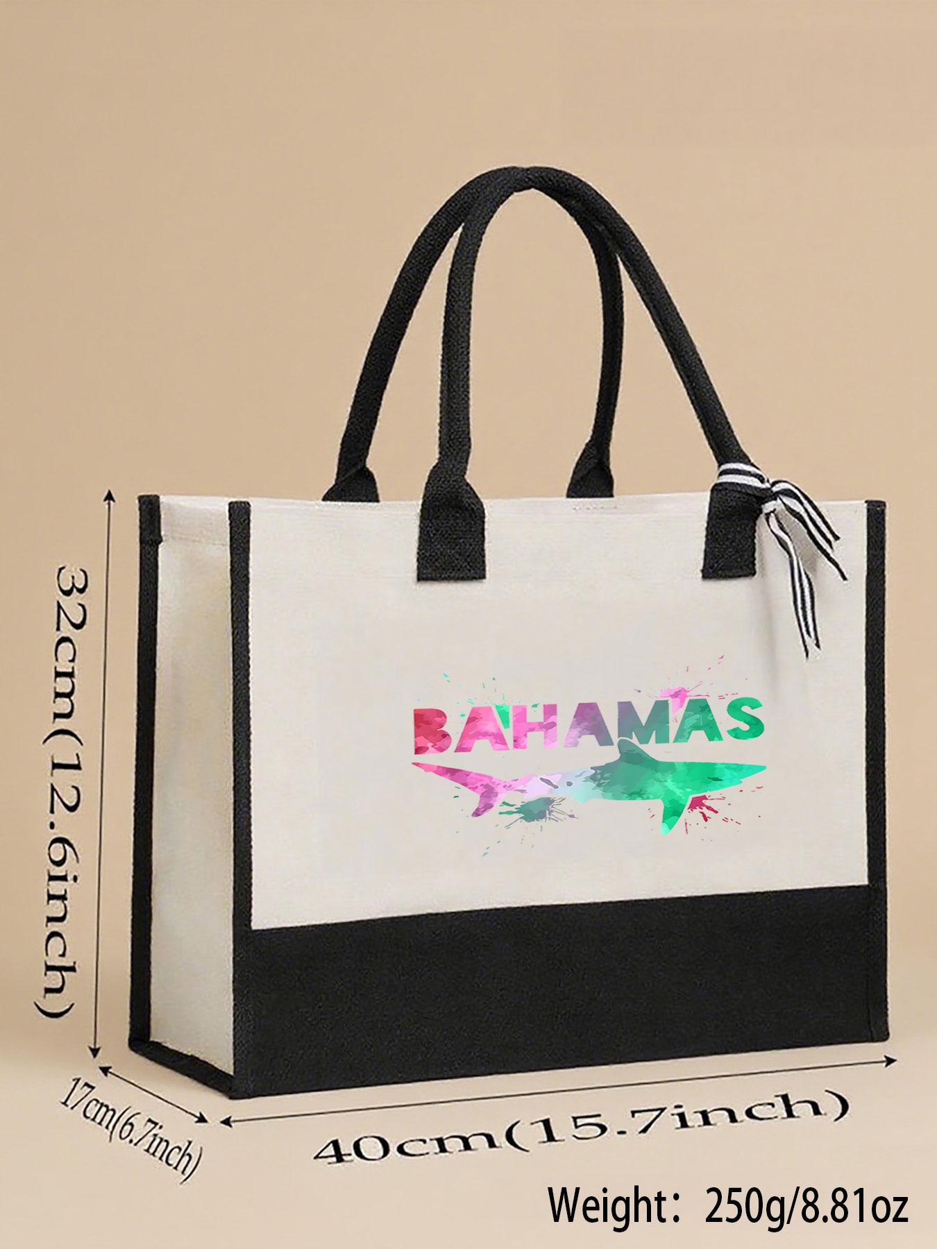 Workout and yoga handbags Bahamas Dolphin Artistic Design Soft Suitable for supermarkets,school trips-handbag and shoulder tote