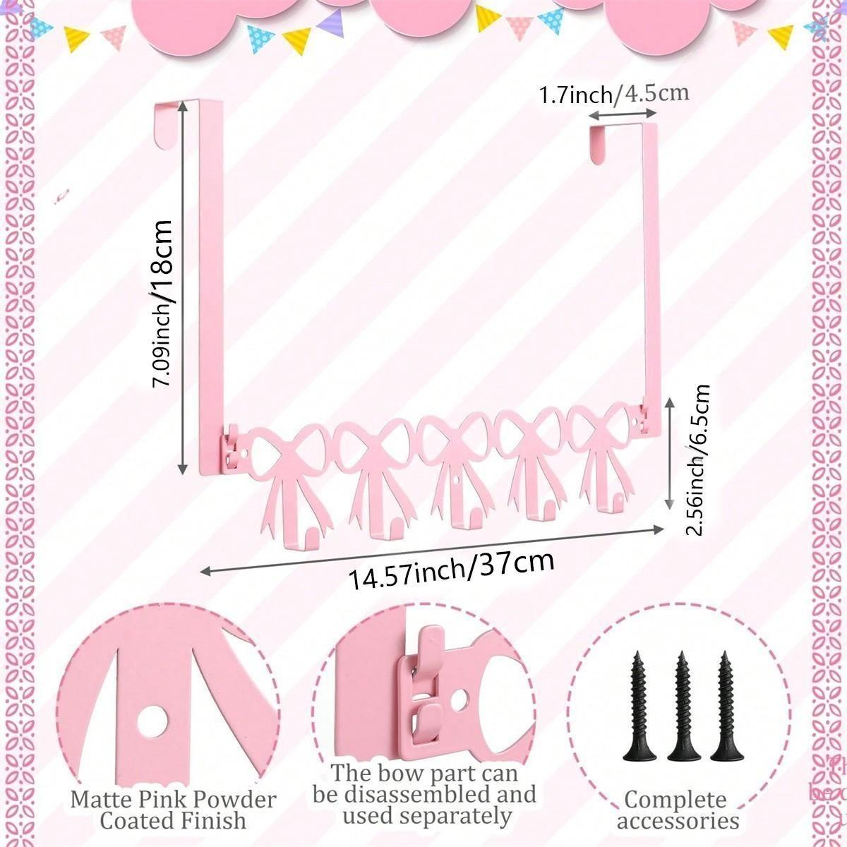 1pc Bow Door Hook, Wall Mounted Towel Rack, Cute Country Style Decor, Decorative Wall Hooks, Suitable for Bedroom Bathroom, Hang Towels Hats Clothes Bags Coats, Wall Hanger Hook