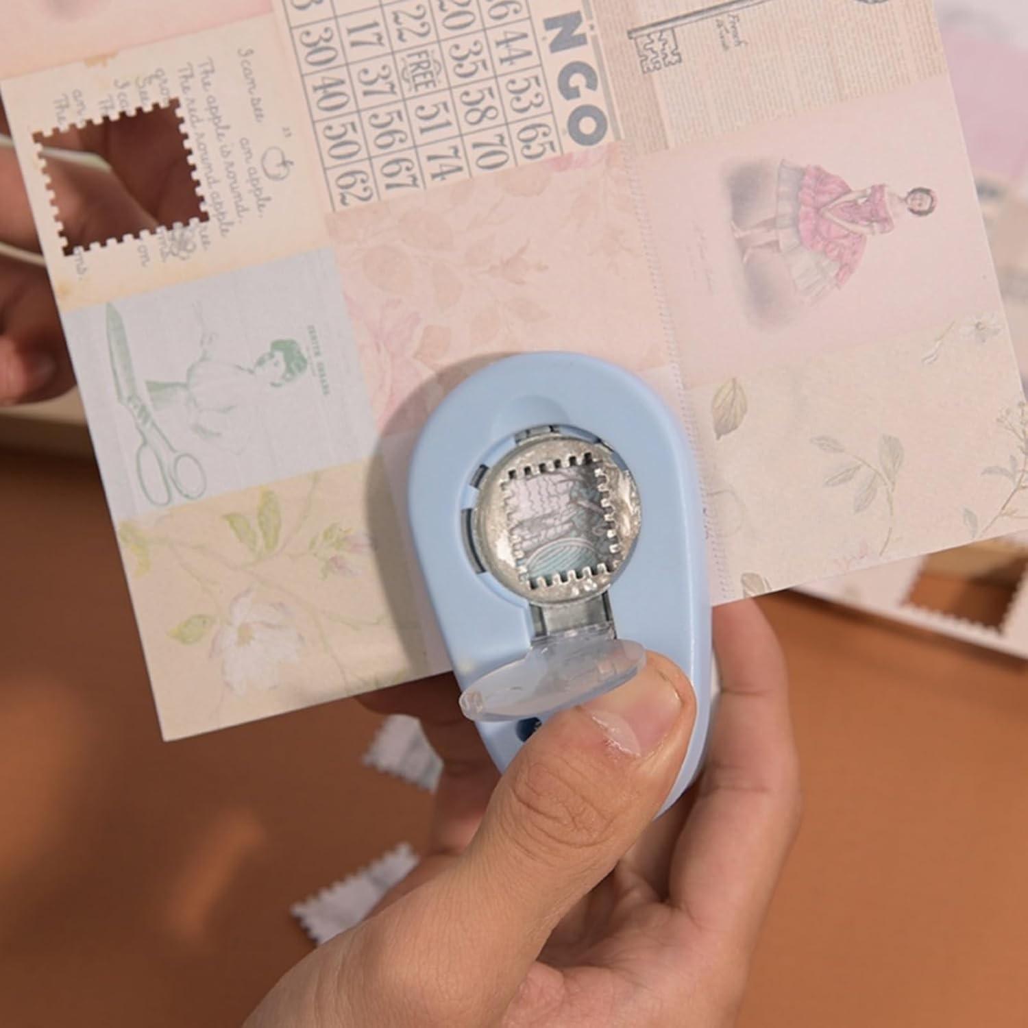 Rectangular Stamp Punch, Lever Action Paper Punch, Hole Puncher, Scrapbooking Tool, DIY Card Making, Paper Crafting, Relief Stamp Effect, Portable Punch Cutter