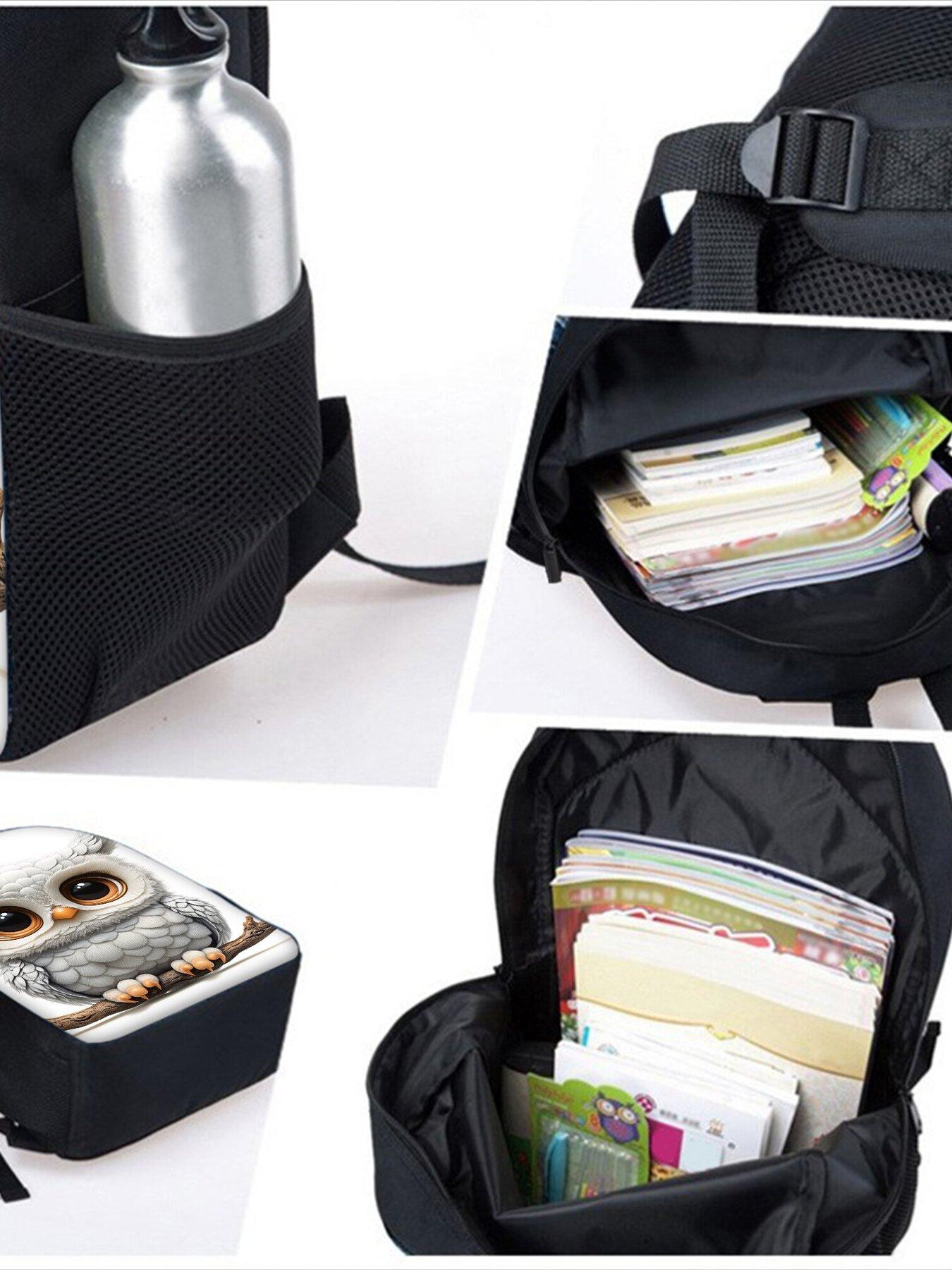 Cute Owl Print Single-layer Backpack