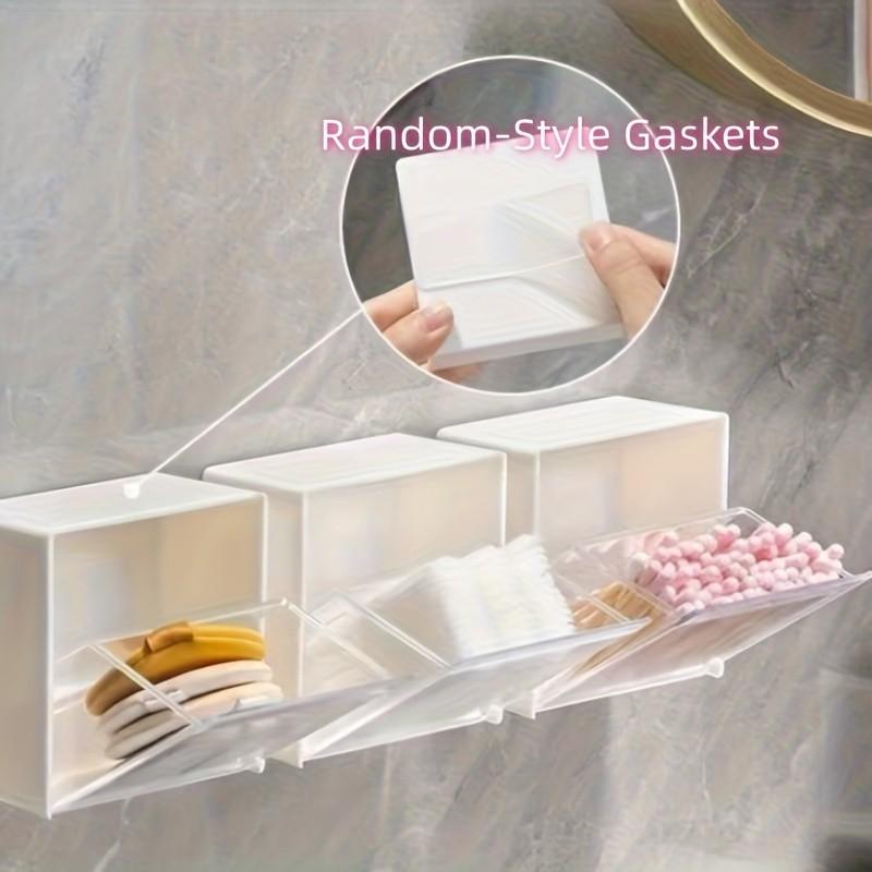 Wall-Mounted Storage Box, Plastic Bathroom Organizer, Home Multi-Functional Storage, Lightweight Design, Suitable for Cotton Swab Accessories