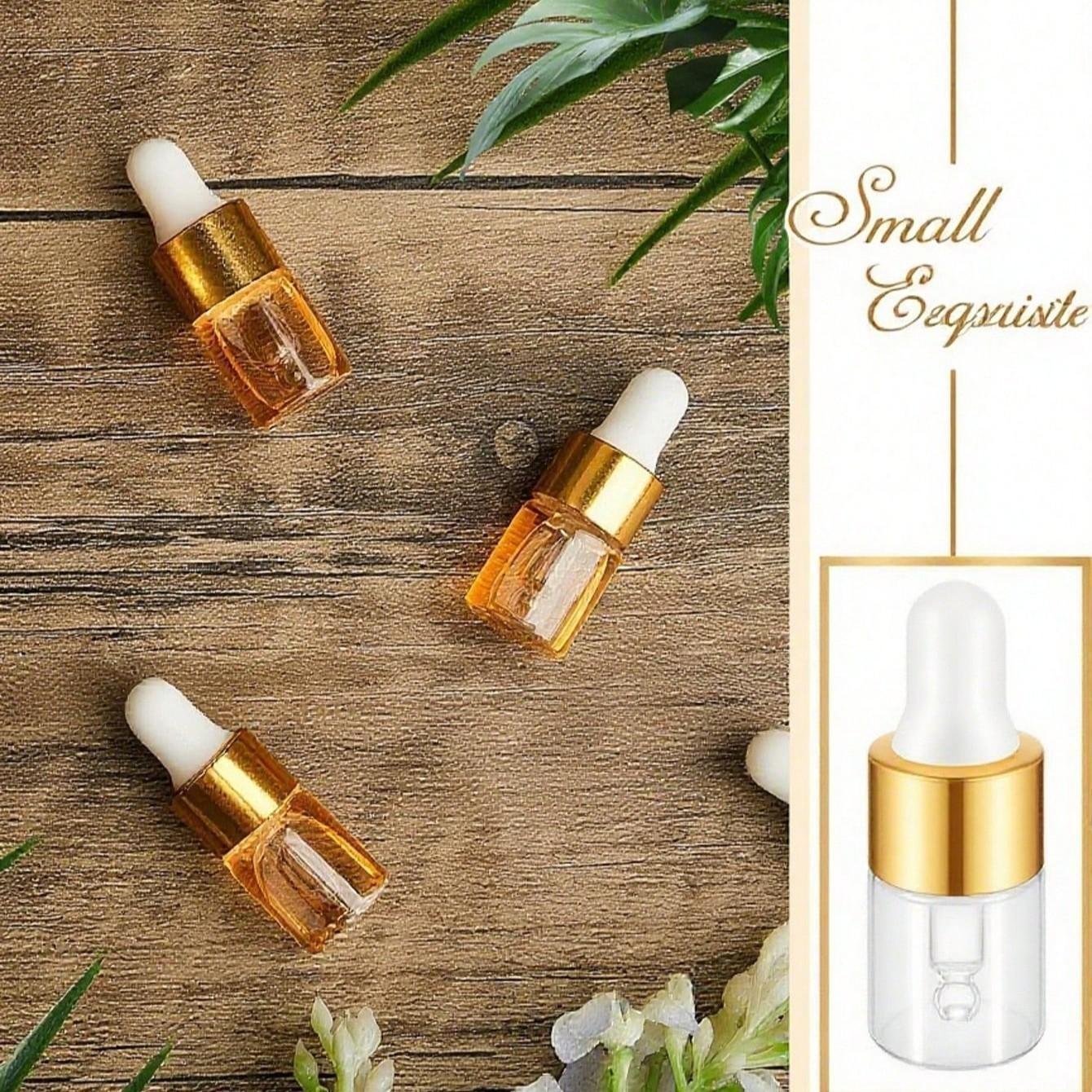 Mini Transparent Glass Dropper Bottle, Travel Size Sample Bottle, Ideal for Essential Oils, Cosmetics, Liquids, Perfume, Etc