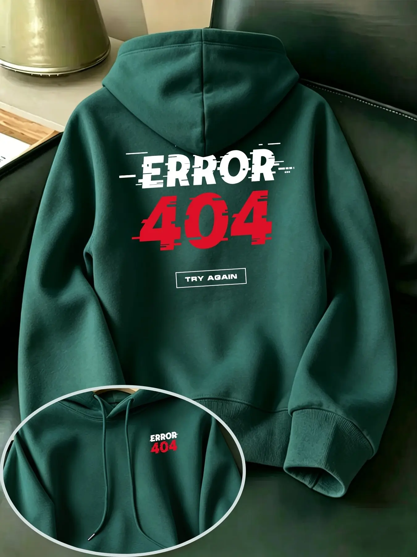 Men's Error 404 Hoodie, Vintage Tech Style, Long Sleeve, Kangaroo Pocket, Soft Fleece, Casual Streetwear, Geek Gift
