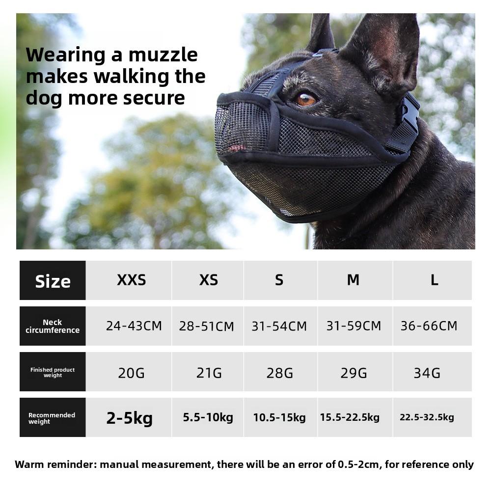 Breathable Dog Bite Proof Mouth Guard for Small Medium Large Dogs, Anti-Bark Pet Device, Prevents Chewing & Ingestion, Bulldog Specific