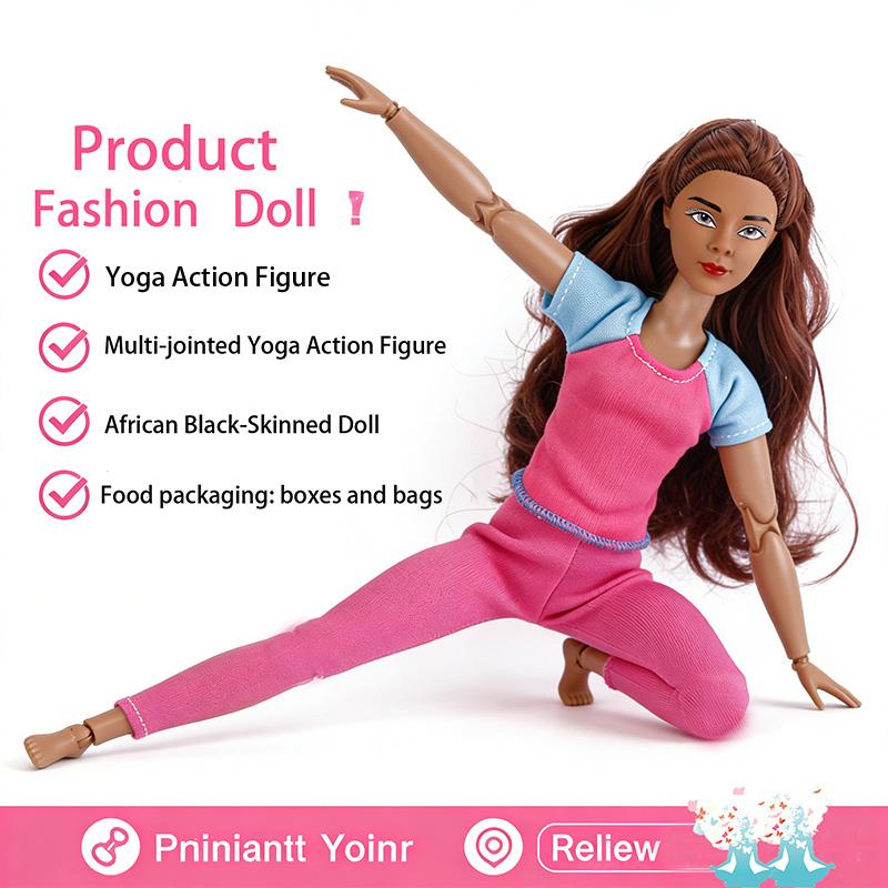 11.5 Inch Yoga Teacher African Female Athlete, Unisex Design, No Battery Included, Ideal for Fitness Enthusiasts