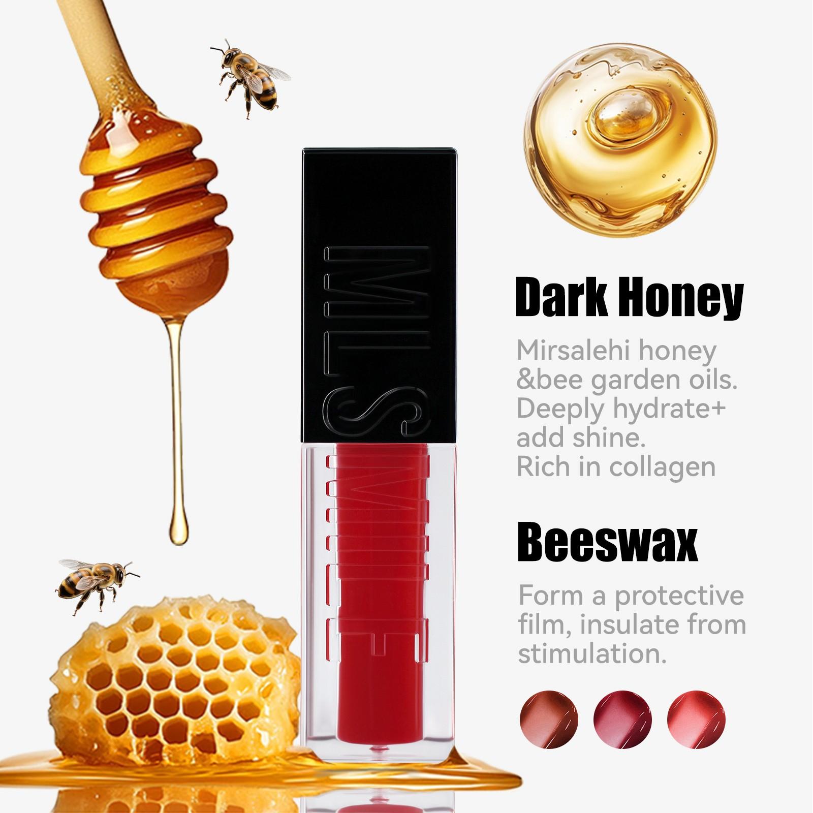 Honey Lip Gloss, 3 Color Options, Moisturizing & Nourishing, Multi-Functional Beauty Item, Perfect Valentine's Day Gift
