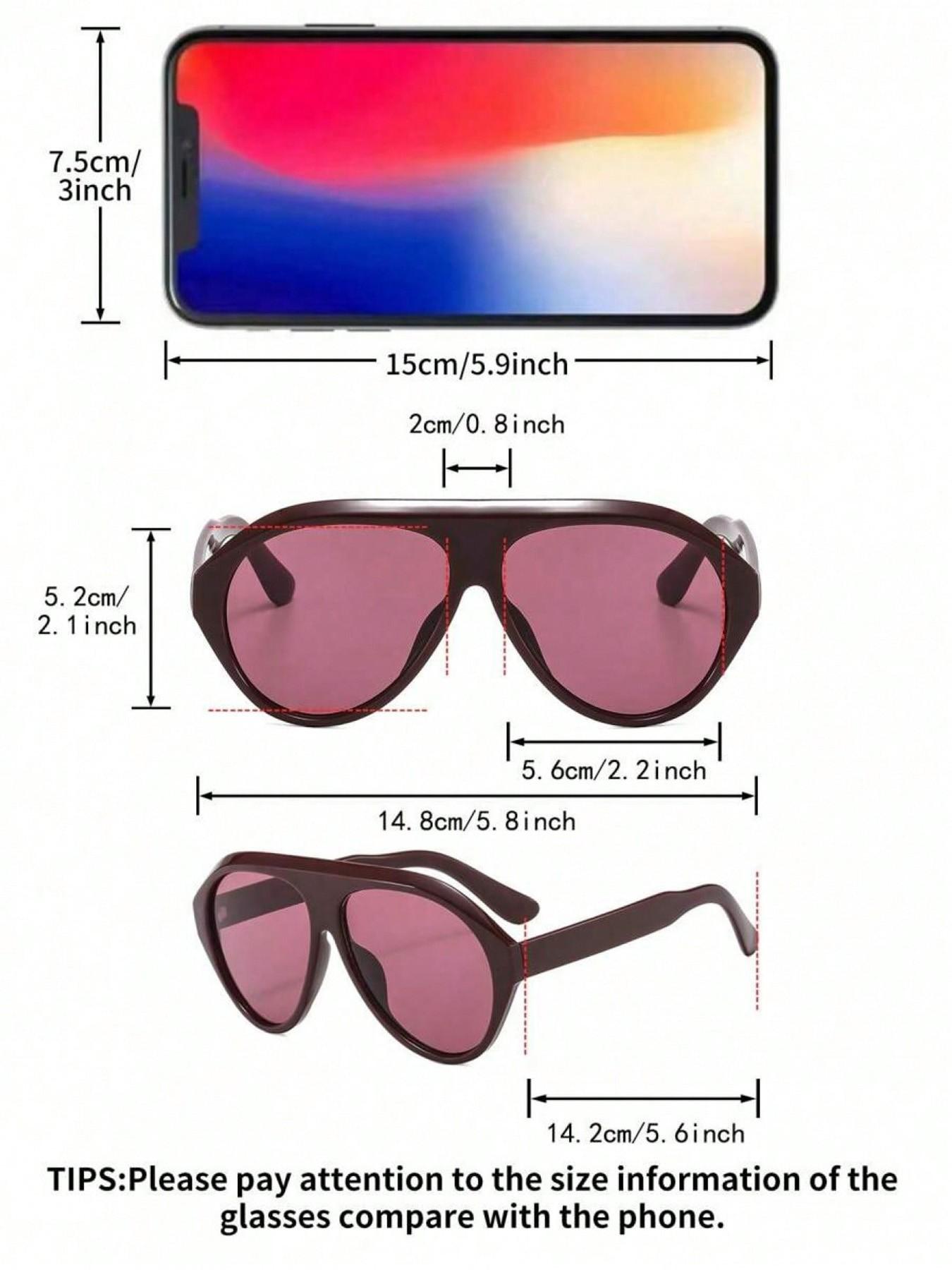 Unisex Pilot Sunglasses, Large Frame, Casual Style, PC Material, All-Seasons Wear, Ideal for Outdoor Activities, Gifts & Photography Props