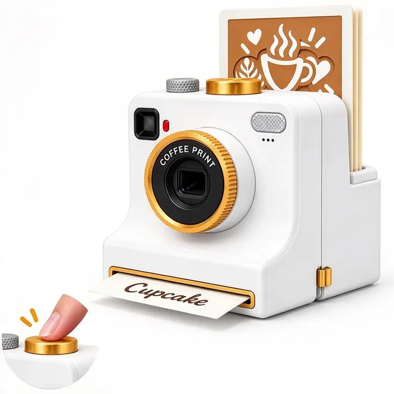 3D Printed Latte Art Camera, One-Button Coffee Printer, Chocolate Frother, Perfect Christmas Gift, Valentine's Day Gift, Party Novelty Toy