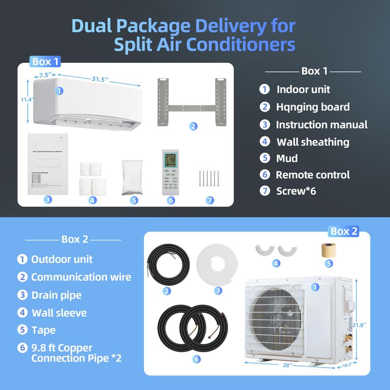 12000BTU Mini Split Air Conditioner & Heater With AHRI Certified, 17 SEER2 Inverter System, Covers Up to 450 Sq. Ft, Complete Installation Kit Included 12000BTU Mini Split Air Conditioner & Heater With AHRI Certified, 17 SEER2 Inverter System, Covers Up to 450 Sq. Ft, Complete Installation Kit Included