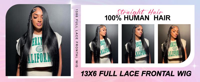 Lemoda 13x6 Full Lace Frontal Wig 200 Density Straight 13x4 Lace Front Wigs Human Hair Transparent Lace Pre Plucked 15A Brazilian Virgin Human Hair Wigs for Women
