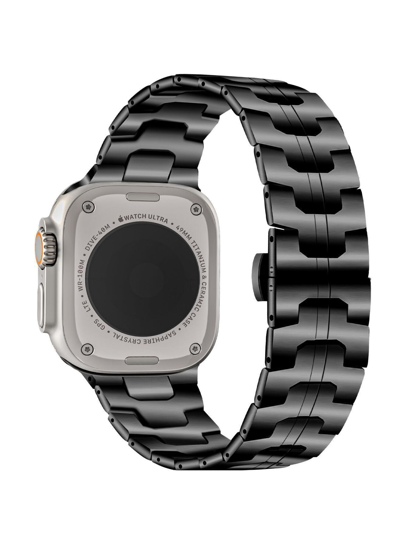 Iron Man Stainless Steel Butterfly Buckle Watch Strap for Apple Watch Series 1-11 and Ultra 2