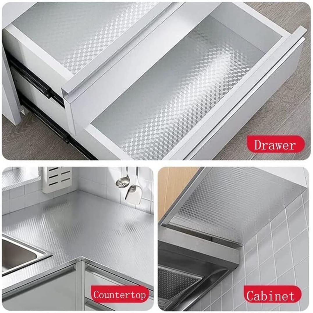 Kitchen Wallpaper Oil Proof Sticker, Aluminum Foil Backsplash, Self-Adhesive, Waterproof and Heat Resistant, 40cm Wide