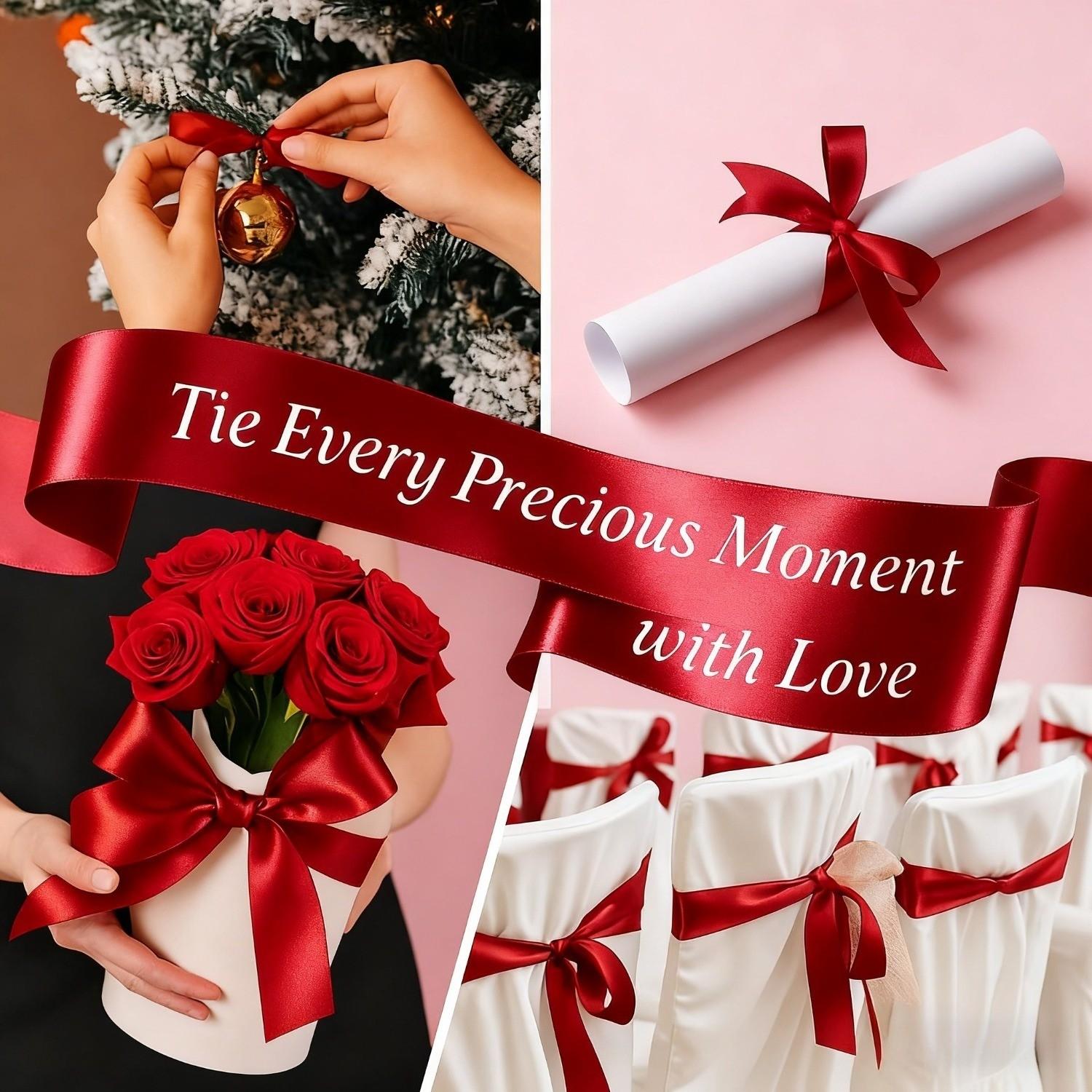 Lavender Satin Ribbon Roll, 3/8 Inch Wide, Multi-Purpose Decorative Ribbon for Gift Wrapping, Wedding, Party, DIY Crafts