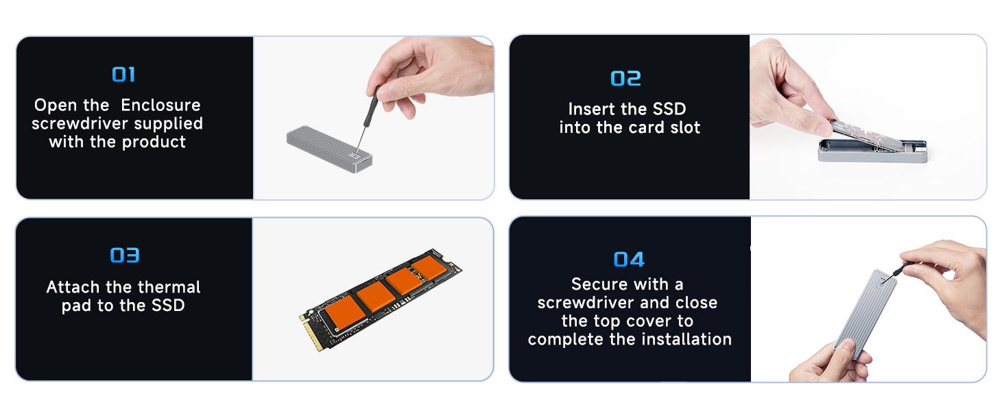 fanxiang SSD Enclosure, USB 3.2 Gen 2 (10 Gbps), M.2 NVME/SATA SSD Enclosure, USB Adapter/Reader