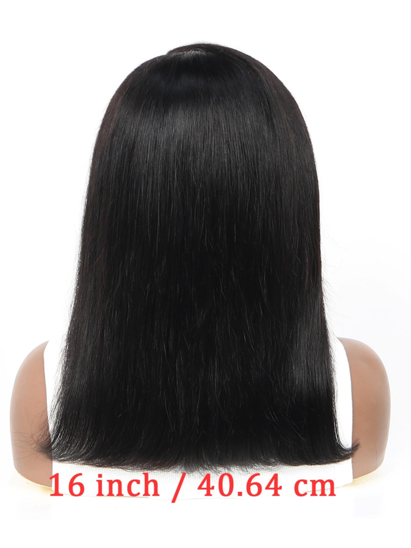 4x4 Straight Lace Closure Human Hair Wig, 10-16 Inch Short Bob, Transparent Lace Part, Natural, Pre-Pulled Hairline, Multiple Colors Available