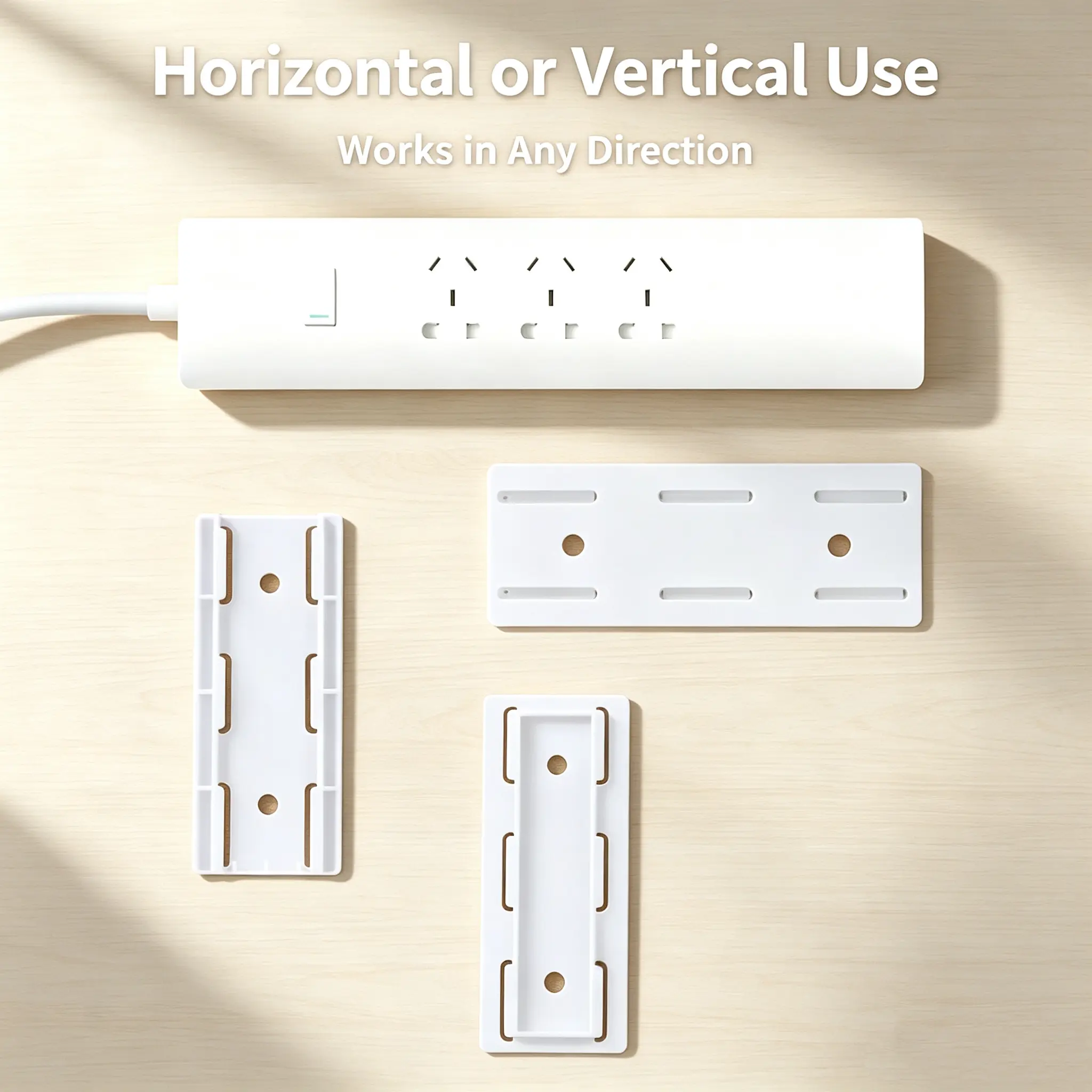 12pcs punch-free power strip holder, wall-mounted socket storage rack, self-adhesive cable management shelf, wall-mounted power strip and router holder, household wire organizing and winding device