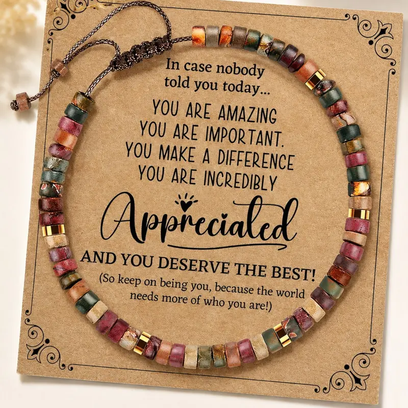 Inspirational Gifts, Healing Natural Stone Bracelets for Women, Get Well Soon Gifts, Life is Tough But So are You Bracelet with Encouraging Verses, Beaded Word Bracelets, Affirmation Bracelet
