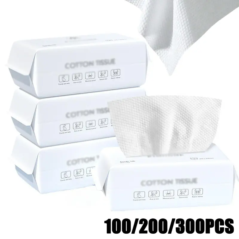 Disposable Face Towels, 1/2/3 Packs Soft Multi-Purpose Facial Dry Wipes for Skin Care and Makeup Removal, Facial Cleaning Tool for Home or Hotel Use, Disposable Wipes, Face Towelettes Disposable