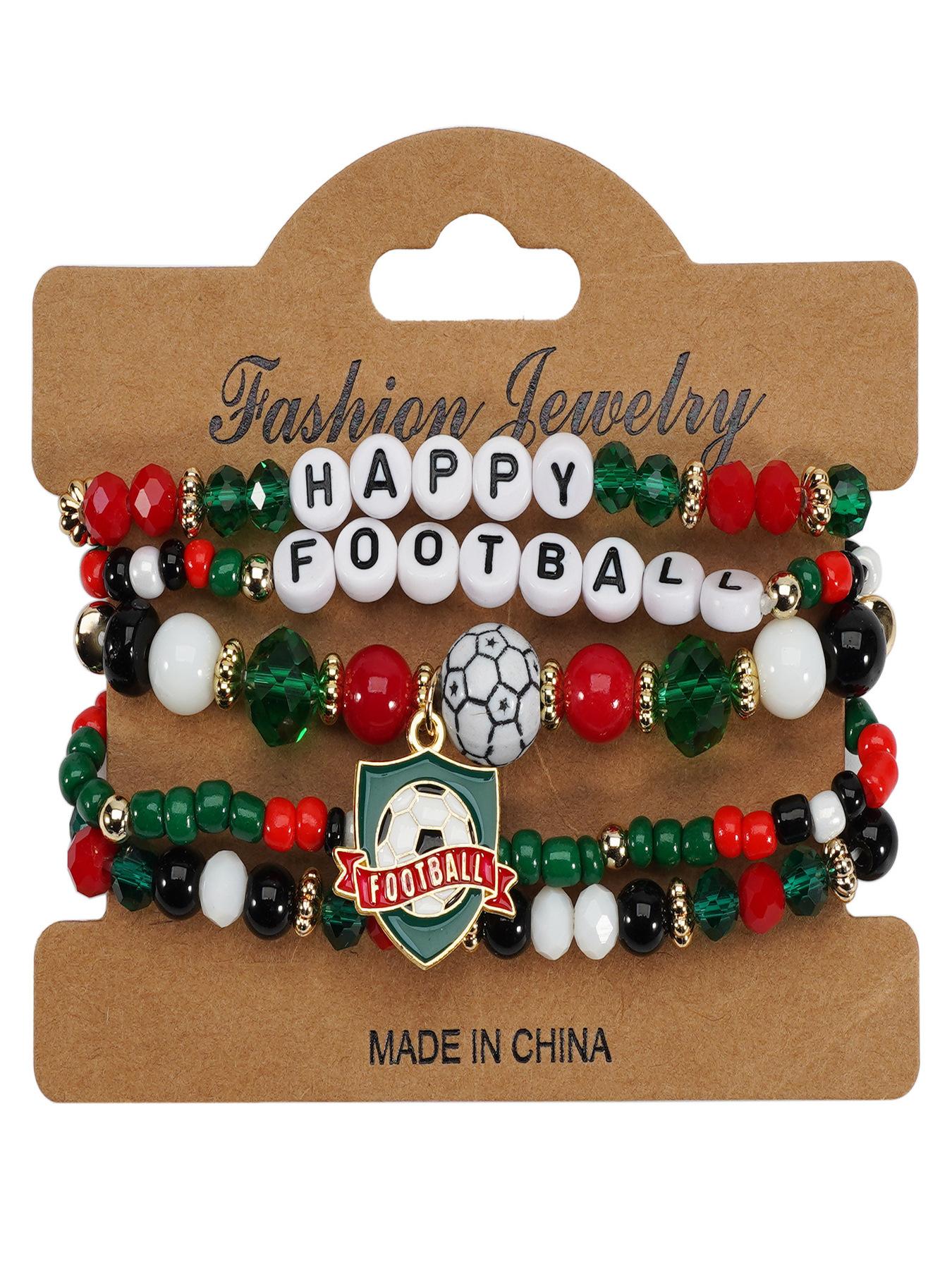 USA-Canada-Mexico World Cup Soccer Bracelet - Unisex Soccer Fan Bracelet with Soccer Shoe-Inspired Beads