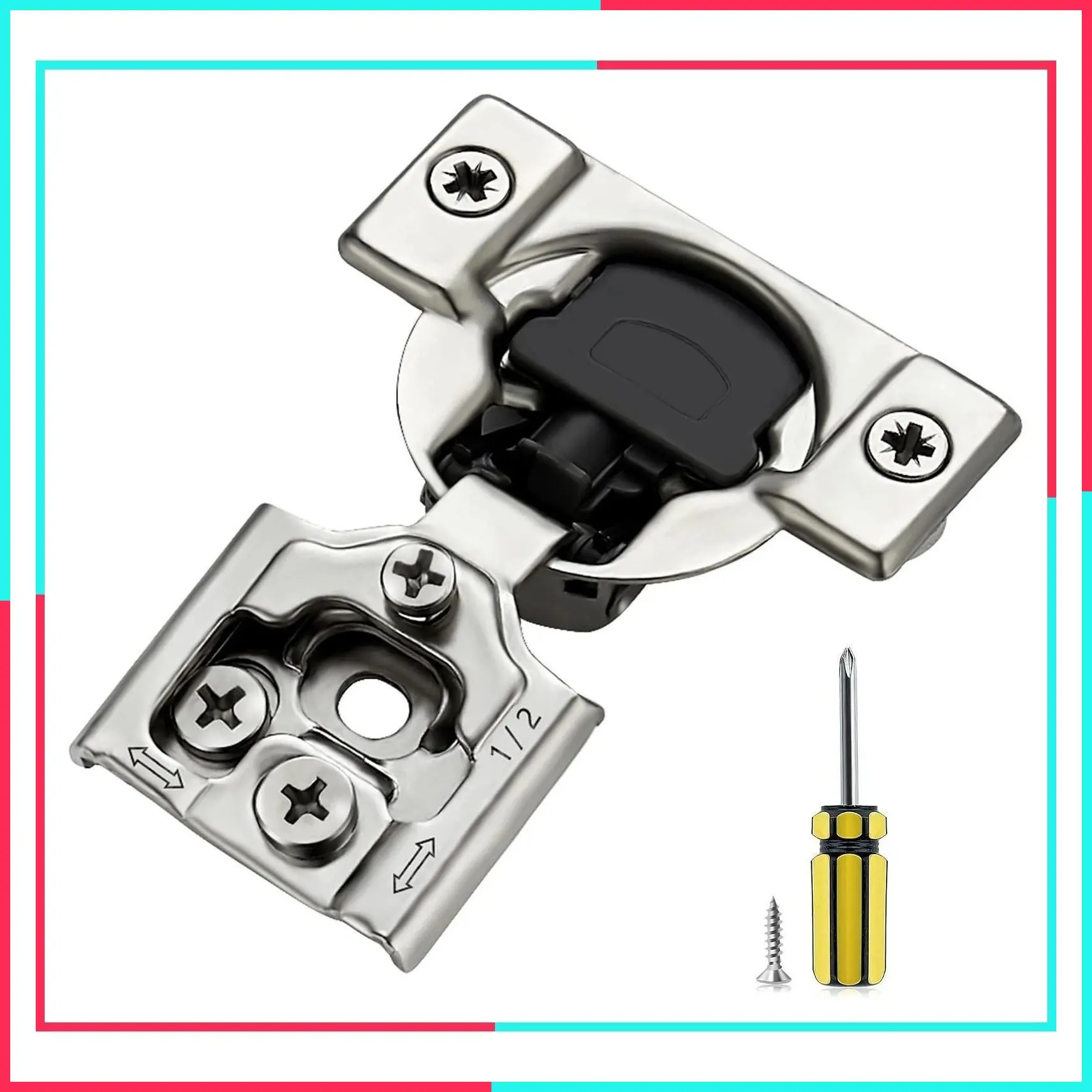 1/2 Inch Overlay Soft Close Kitchen Cabinet Hinges 10 Pack