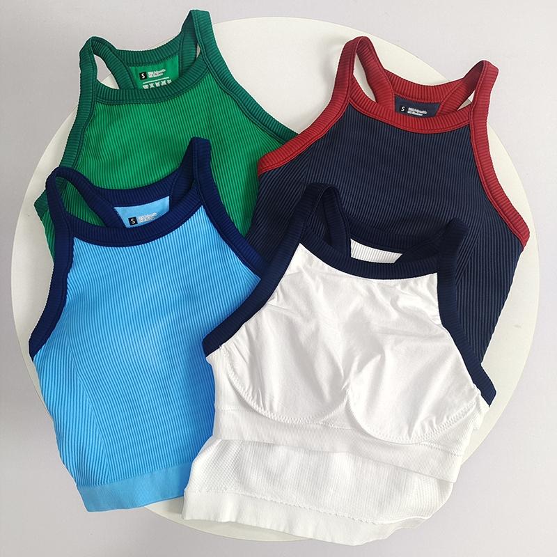 Fashion Colorblock Sports Bra Yoga Vest for Women, Shockproof Running Training Outerwear, Elegant Back Design High-End Feel