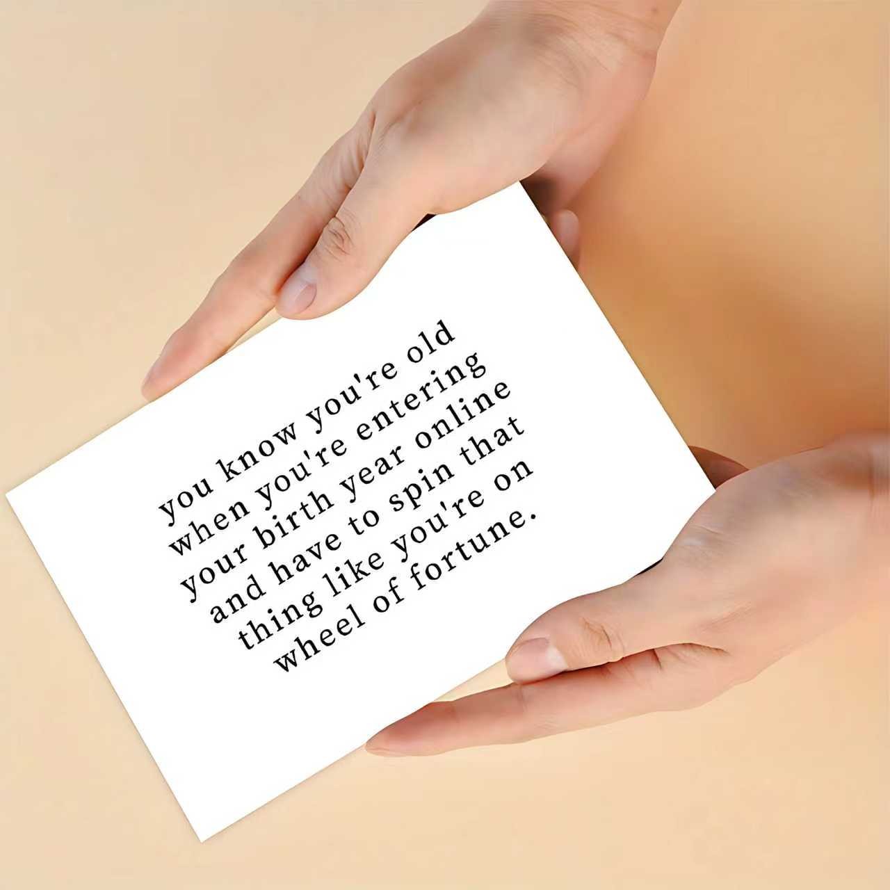 1/3/7pcs  Funny 30th 40th 50th Birthday Card for Men Women, Humorous Wheel of Fortune Age Joke Greeting Card for Friend, Coworker, Dad, Mom, Hilarious Getting Older Bday Card for Birthday, Milestone Celebration, Retirement Gift