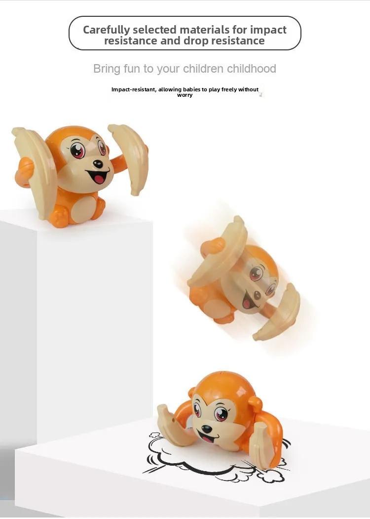 Monkey Shape Electric Rolling Stuffed Toy for Toddlers, Interactive Light & Sound Preschool Educational Puzzle Early Learning Gift