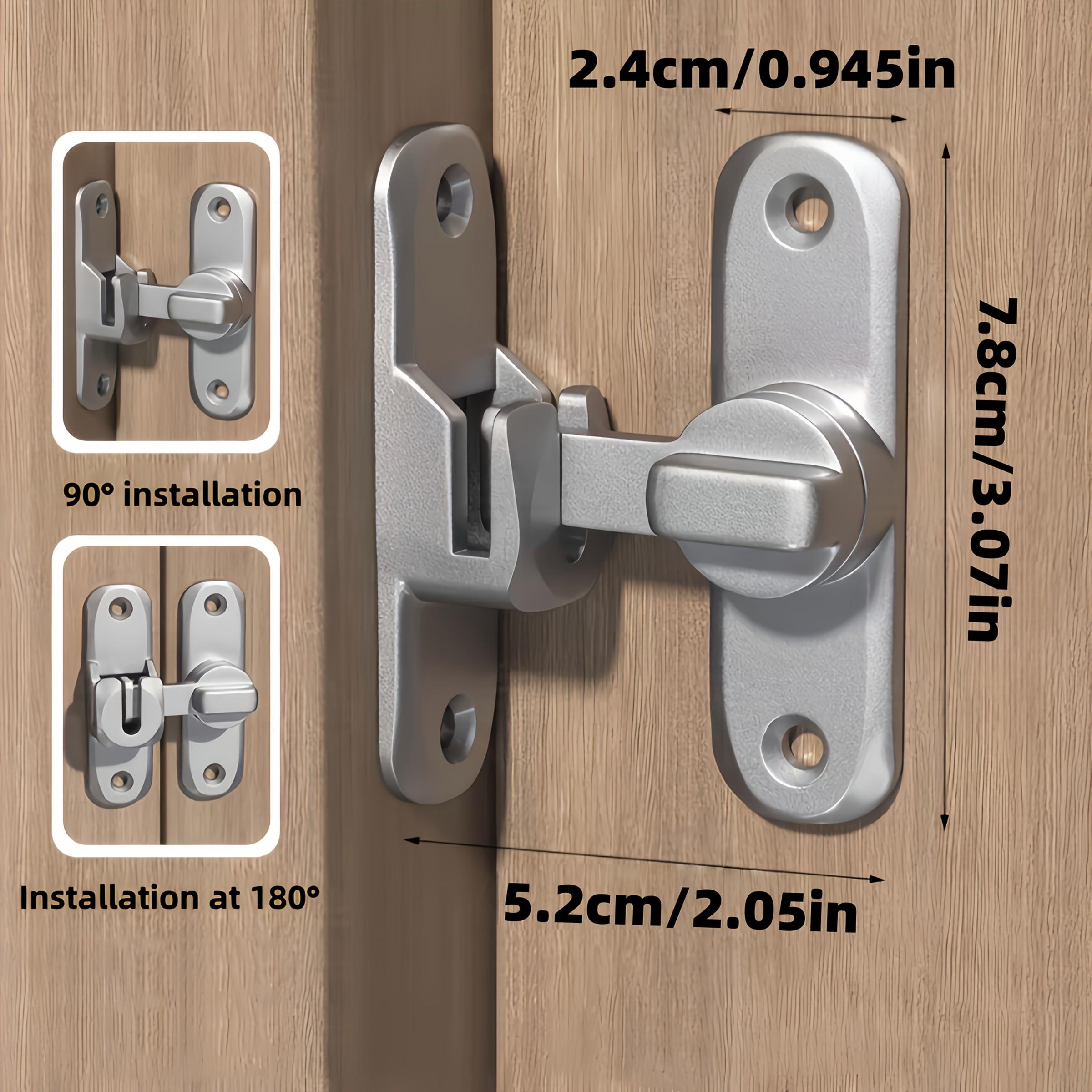 Security Door Lock Handle, Adjustable Slide 90°/180°, Anti-Pick Mechanism, Includes Screws, Durable Structure, Surface, Door Reinforcement, Door Hardware detail 2
