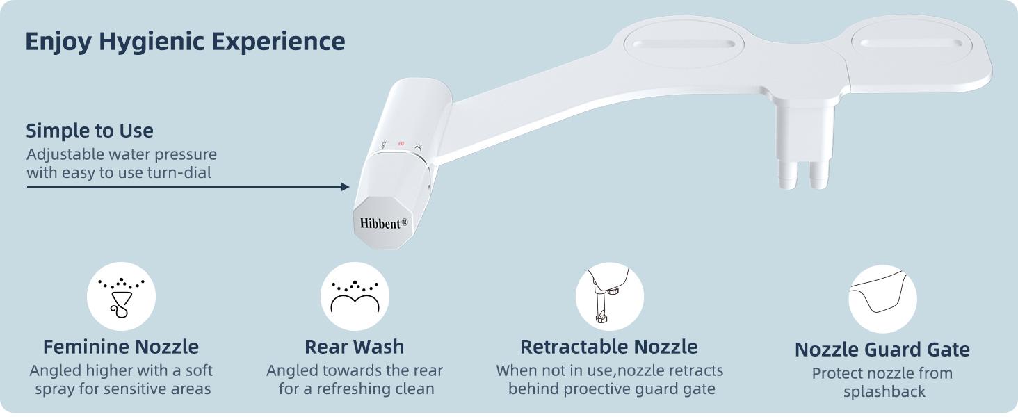 Ultra-Slim Bidet Attachment for Toilet, Non-electric Dual Nozzle (Frontal & Rear Wash) Hygienic Bidet Toilet, Adjustable Water Pressure with Fresh Water Bidet Toilet Attachment, White non-electric dual Ultra-Slim Bidet Attachment for Toilet, Non-electric Dual Nozzle (Frontal & Rear Wash) Hygienic Bidet Toilet, Adjustable Water Pressure with Fresh Water Bidet Toilet Attachment, White non-electric dual