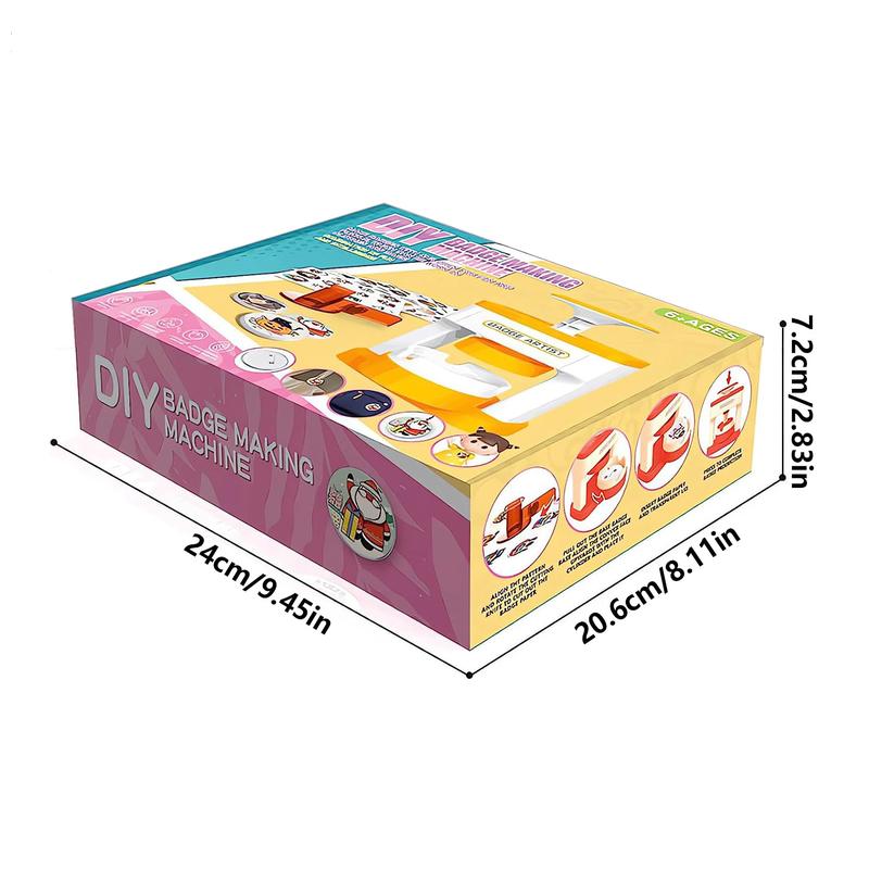 DIY Badge Making Machine, 1 Set Badge Making Kit with Cute Cartoon Patterns, Manual Badge Maker for DIY Button Pins, Badge Decoration