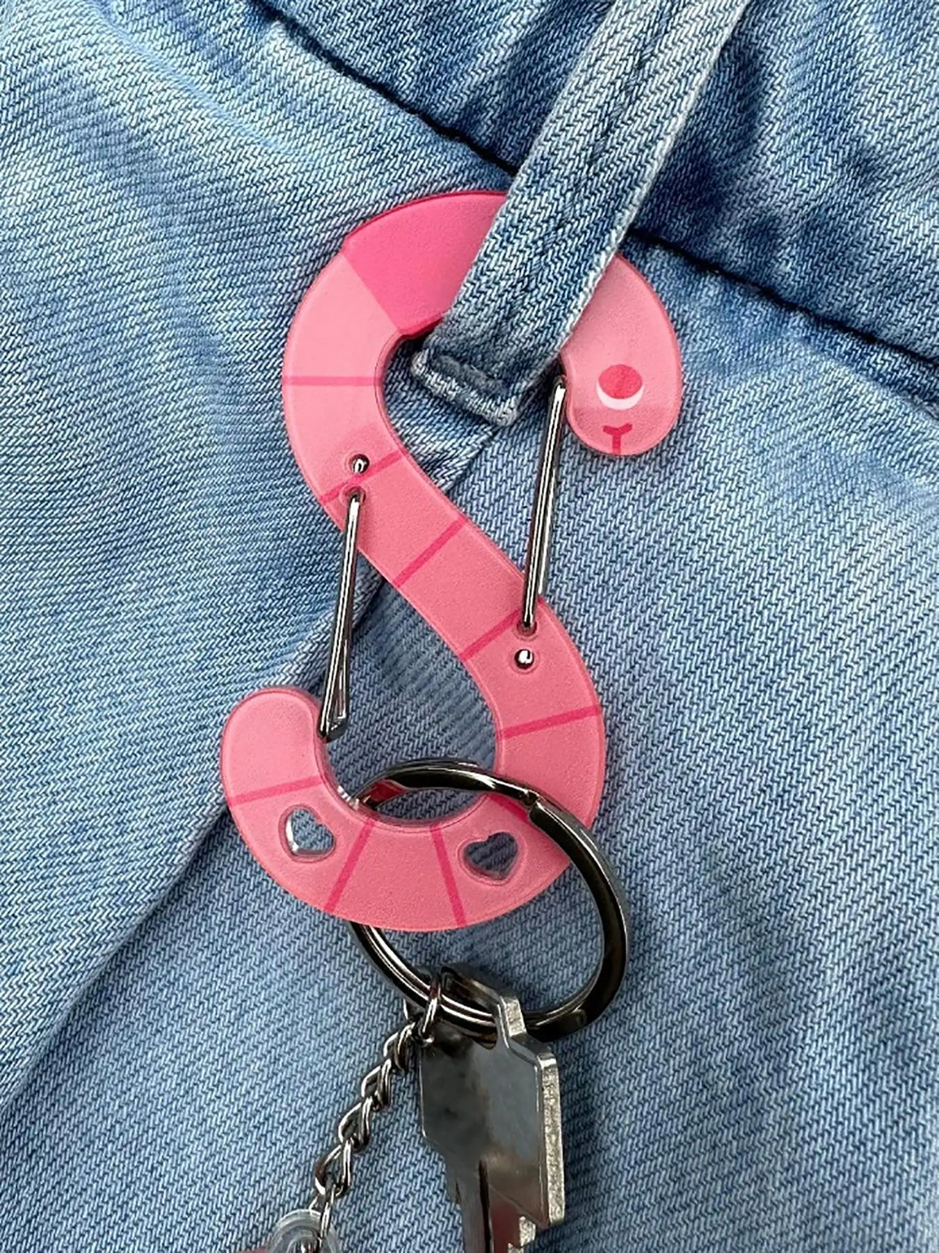 Earthworm Acrylic Carabiner Keychains, Unique Bag Keyrings, Stylish Jewelry for Fans, Perfect Gift Idea, Durable & Lightweight Design