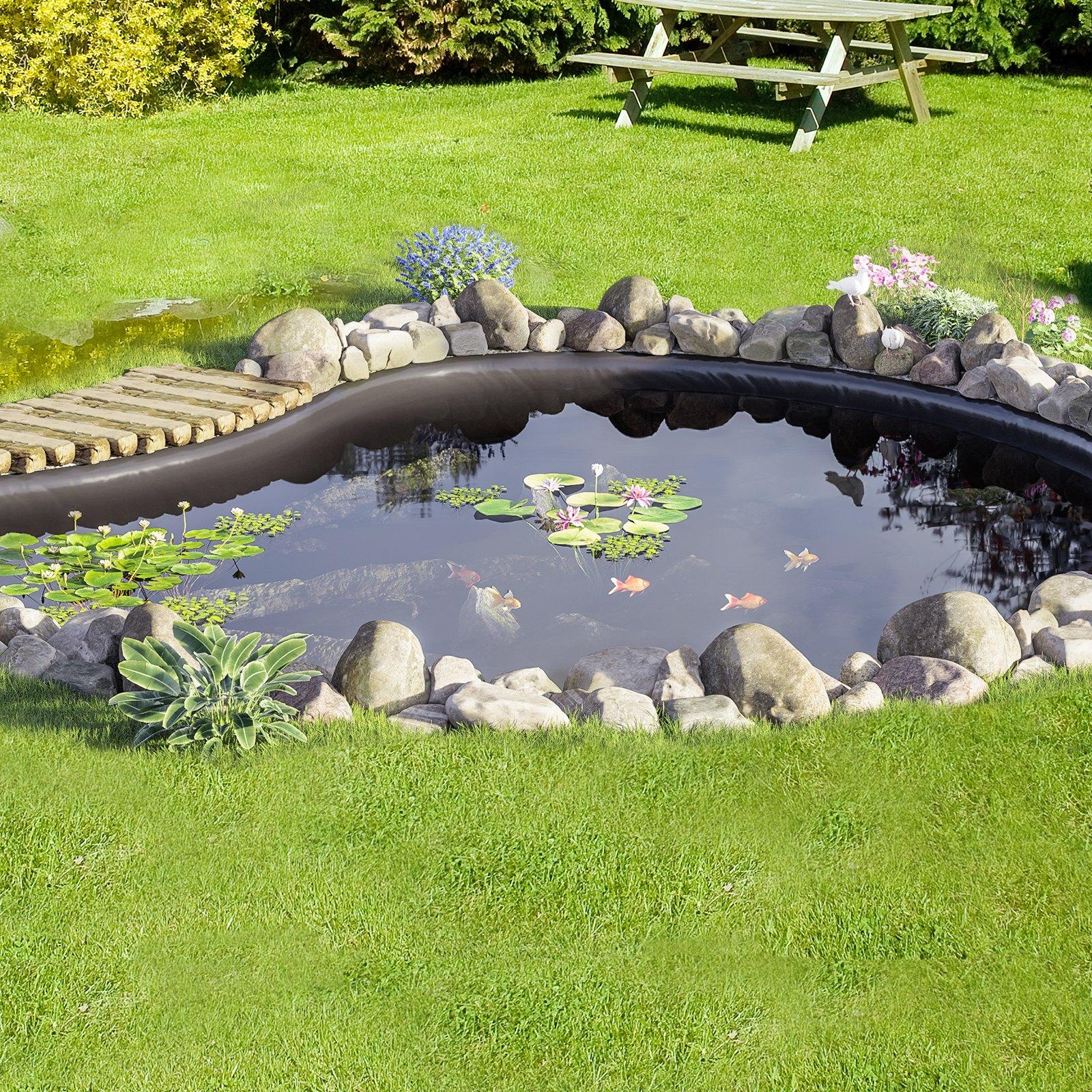 VEVOR Pond Liner, 15x 20 ft 45 Mil Thickness, Pliable EPDM Material Pond Skins, Easy Cutting Underlayment for Fish or Koi Ponds, Water Features, Waterfall Base, Fountains, Water Gardens, Black