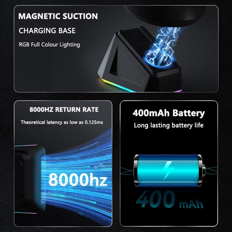 AJAZZ AJ159p Dual Mode Wireless Mouse, /, Bluetooth-compatible & USB Connectivity, Ergonomic Design, Long Battery Life