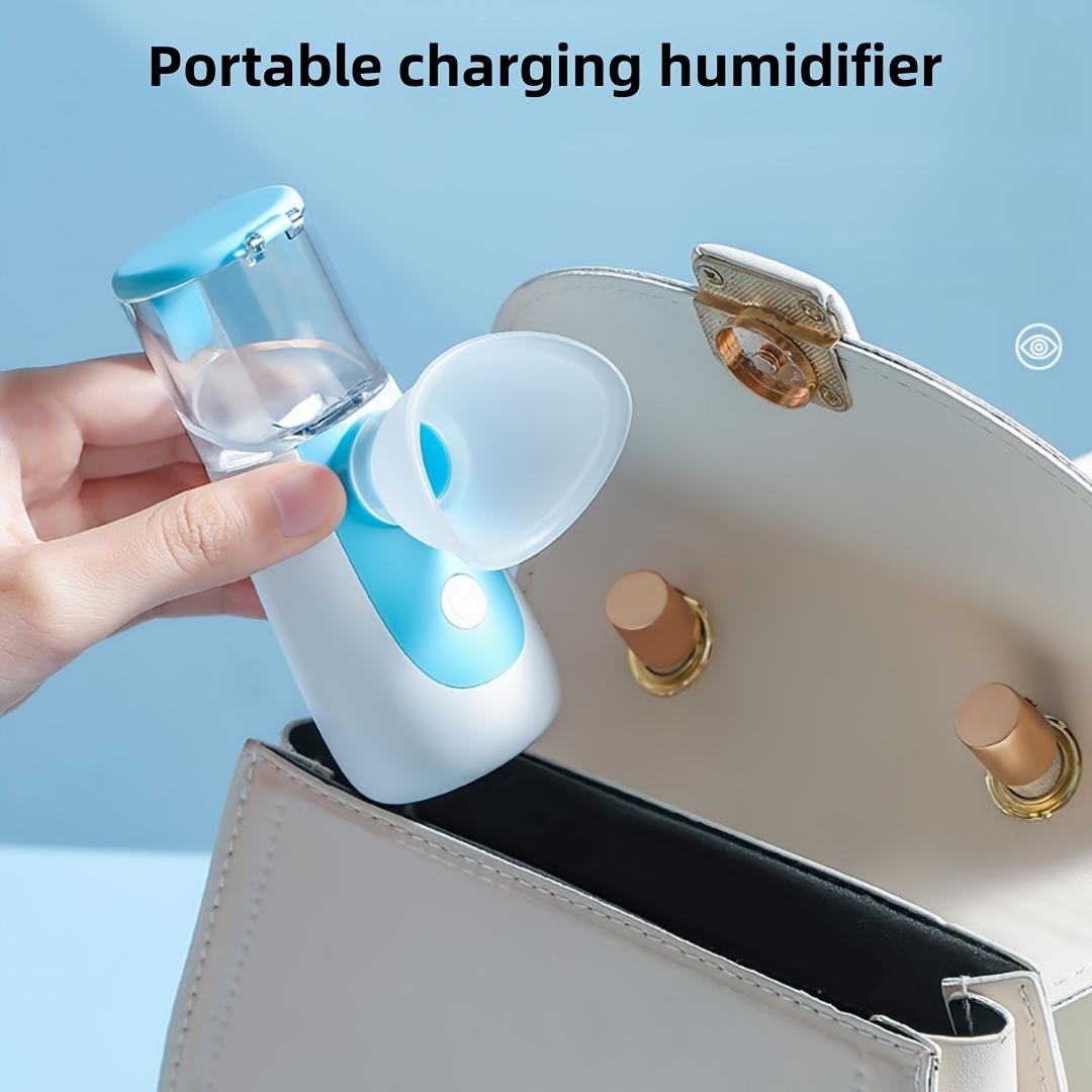 Portable Mini Humidifier & Aromatherapy Diffuser - 1pc Rechargeable with Visible Water Tank --Fill Design for Travel, Office, Bedside - Compact Humidifier for s, Room, Gift (Low Voltage Quiet Operation)