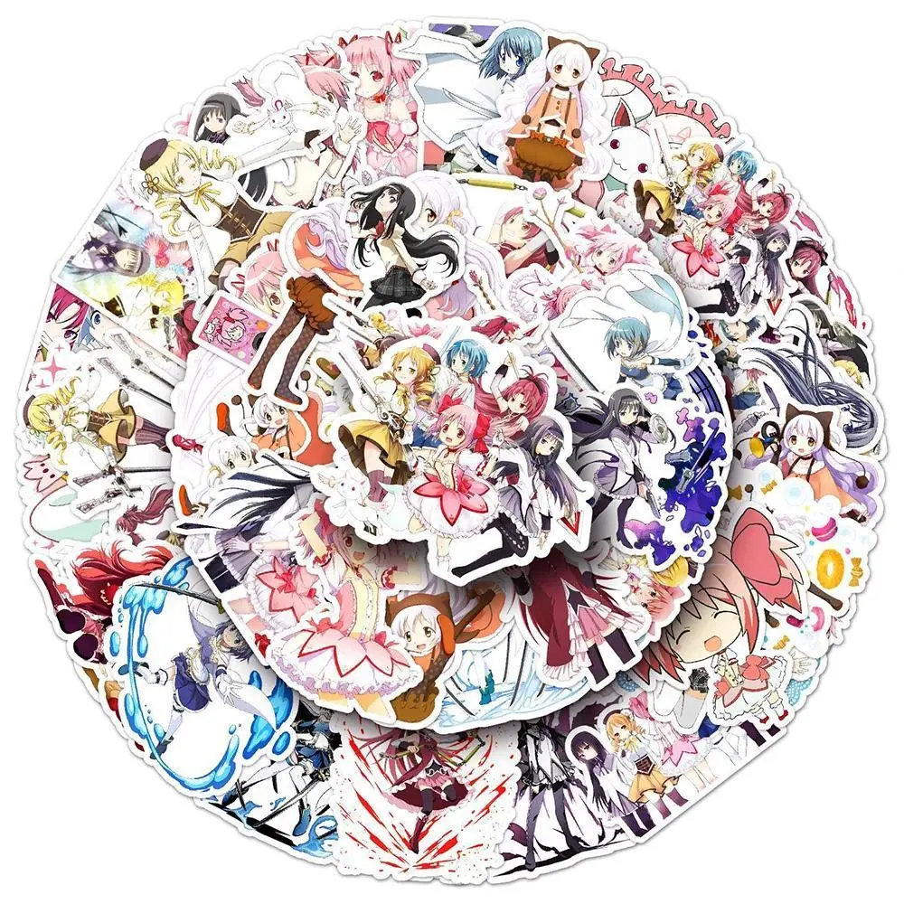 10/30/50pcs Anime Puella Magi Madoka Magica Stickers Cute Girl Decal Kid Toy DIY Motorcycle Guitar Car Bike Cool Cartoon Sticker