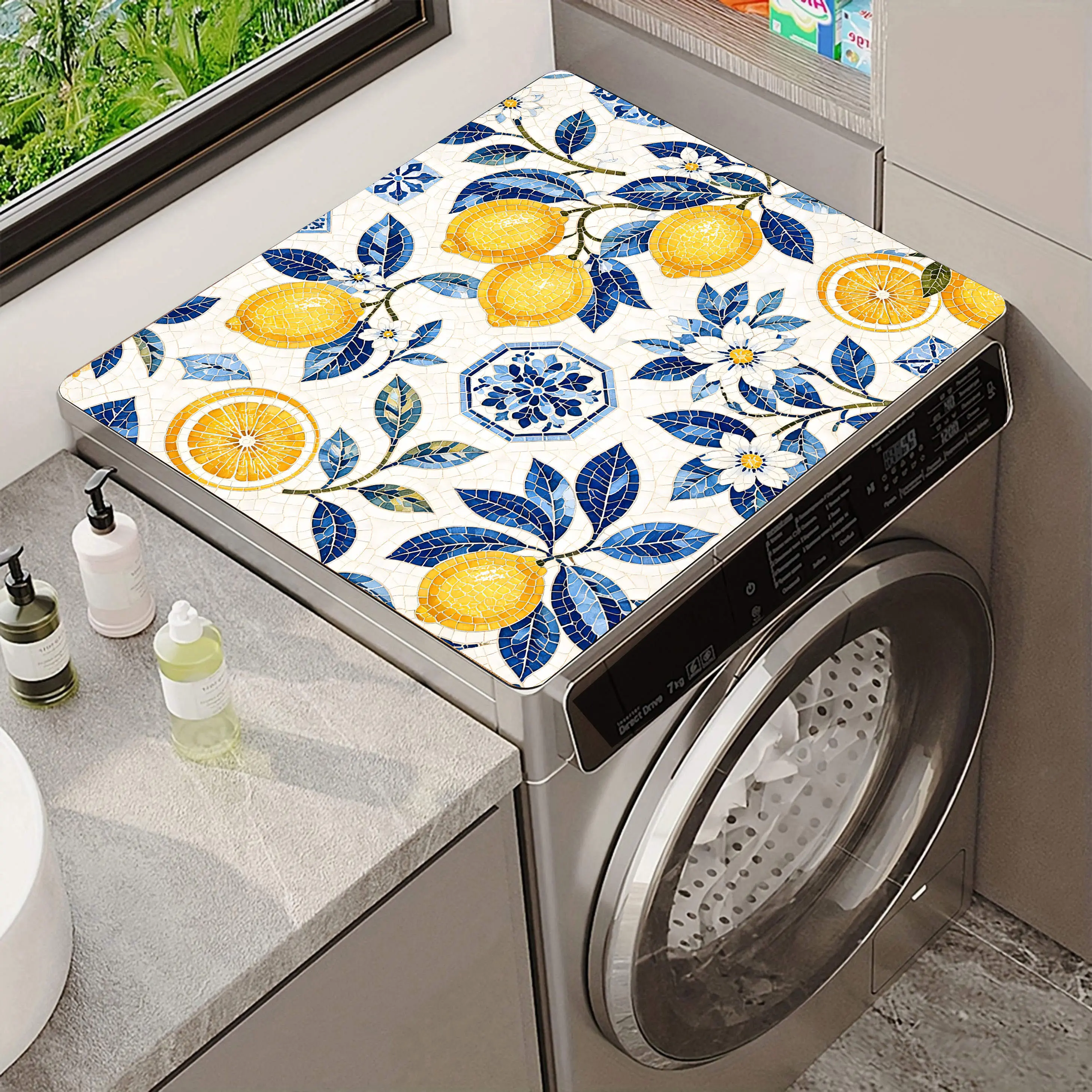 Non-Slip Absorbent Foam Base Cover for Washing Machine & Dryer, Fast-Absorbing Washable Quick-Dry Reusable Countertop Protector Pad (Measure First for Home Bathroom Supplies)