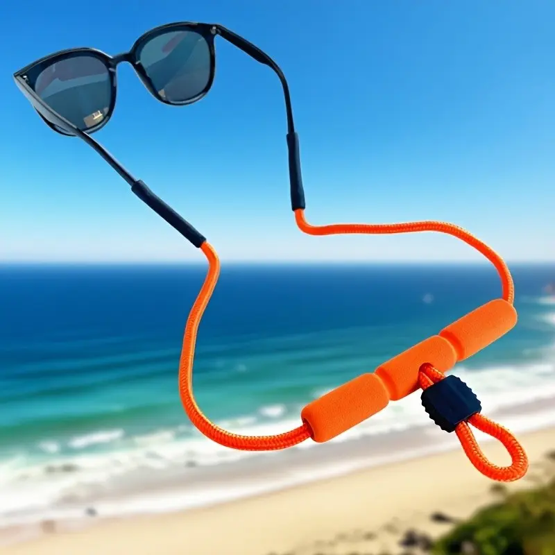 2pcs Water Sports Anti-Loss Eyewear Strap, Adjustable EVA Tube Fashion Glasses Chain for Swimming, Beach, Snorkeling, Floating, and Sports