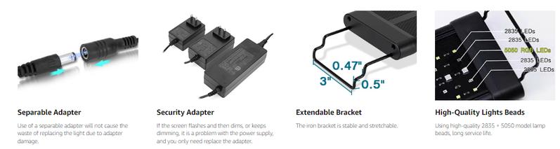 hygger Aquarium Programmable LED Light, for 12~55in Long Full Spectrum Plant Fish Tank Light with LCD Setting Display, 7 Colors, Sunrise Sunset Moon and DIY Mode, for Novices Advanced Players