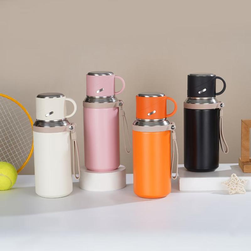 20.29oz Stainless Steel Water Bottle with Dual-Layer Insulation Leak-Proof Lid, Ideal for Camping Office Gift, Cold & Hot Use