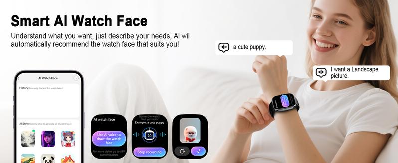 [Valentine's Day] Tukio 2026 New Smart Watch with AI ChatGPT AI Assistant, 1.91" HD Display, 112+ Fitness Activity Tracker, Heart Rate Monitor, Sleep Monitor, Step Counter, Bluetooth Calling, IP68 Waterproof, for Android & iOS - Monitoring