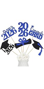 30Pcs Gold Glitter Graduation Cupcake Toppers 2026 Class Of 2026 Graduation Cupcake Toppers Picks 2026 for Gold 2026 Graduation Party Cake Decorations