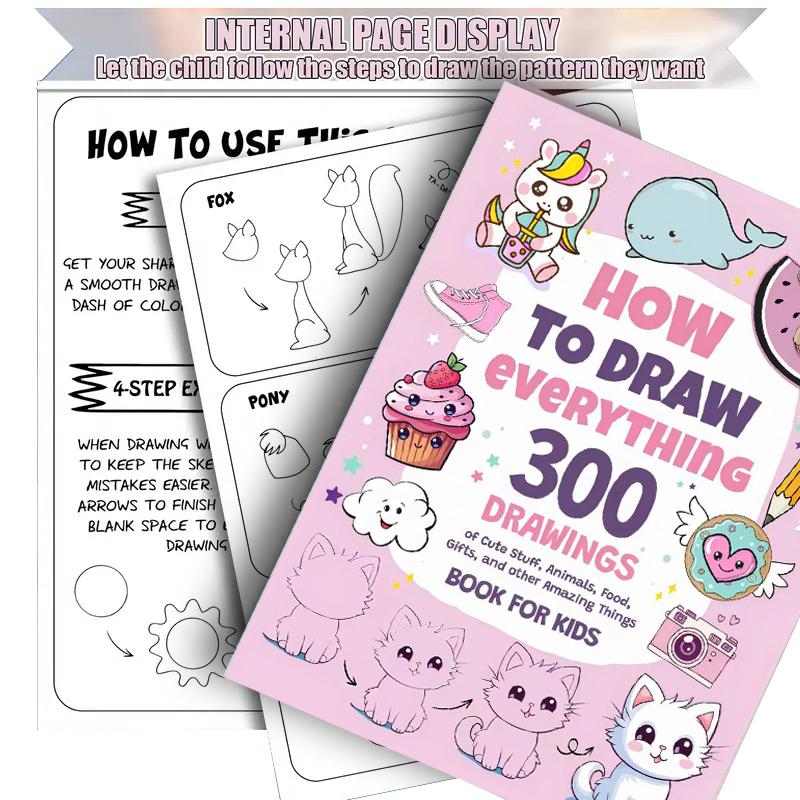 Essential Drawing Guide for Beginners, Step-By-Step Instructions for Cute Objects & Animals, Perfect Christmas & New Year Gift Ideas