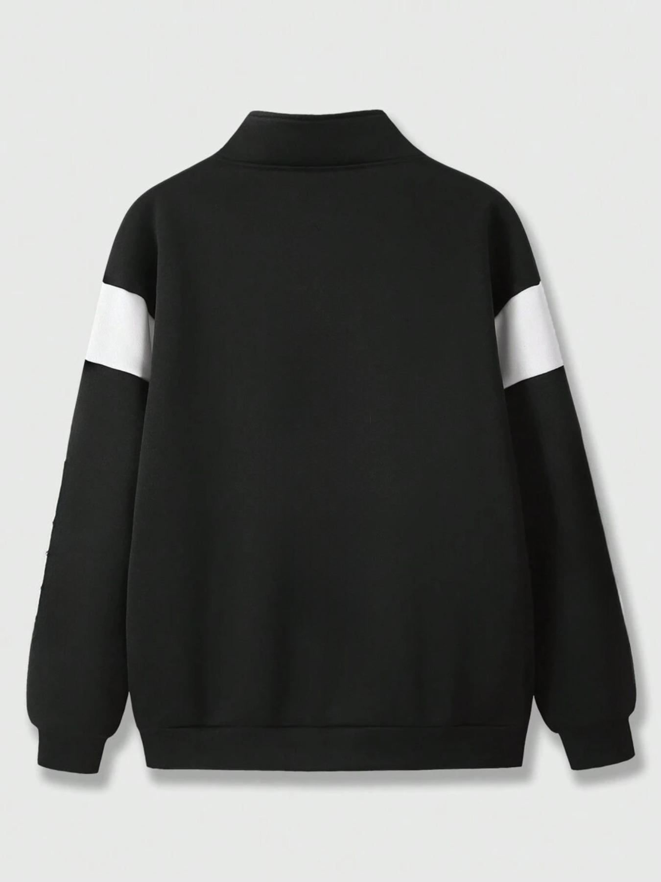 Men's Kawasaki Racing Team Graphic Zip Up Sweatshirt, Regular Fit Casual Fashion Long Sleeve Half Zip Sweatshirt for Daily Wear, Men's Clothes for Fall & Winter, Athletic Sports Clothing