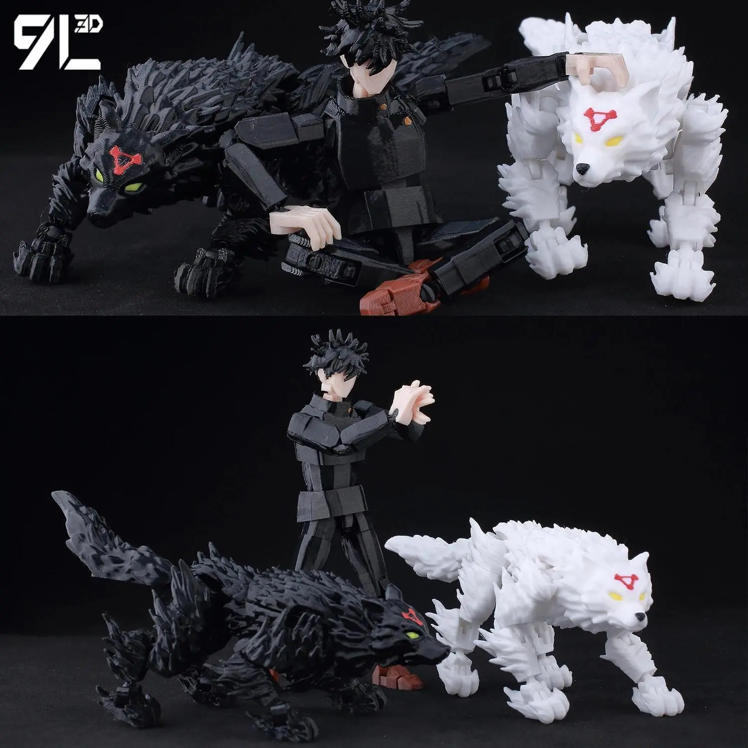 9L3D New Dummy13 Fushiguro Megumi & Mahoraga Yuta Rika Figure Lucky13 Shikigami Summon T13 Anime Model Titan13 Battle Pose Toys